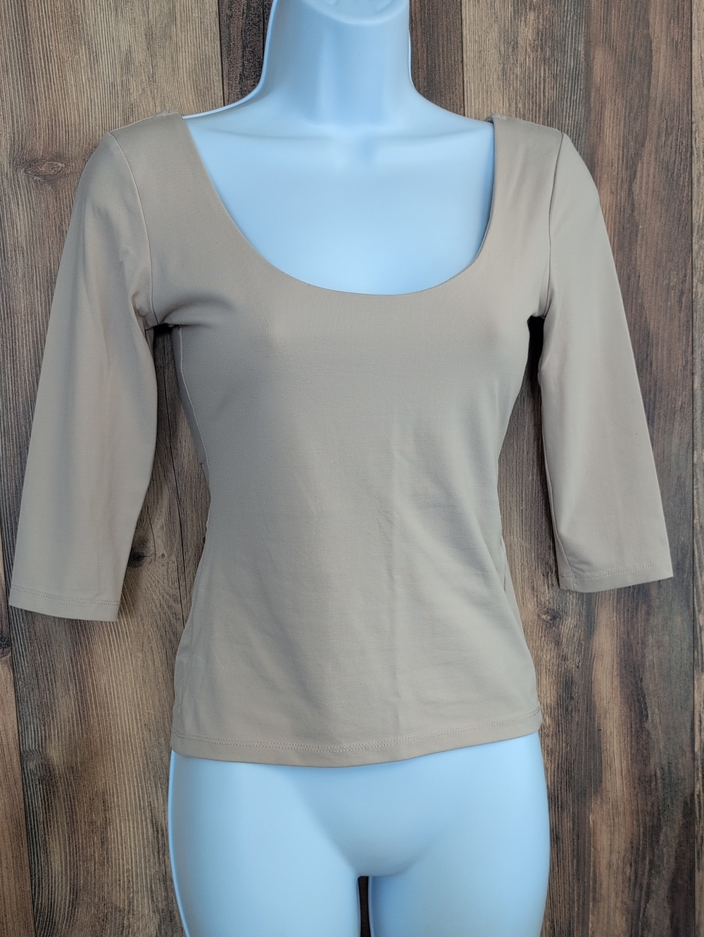 Zara Scoop Neck Long Sleeve Fitted Crop Top M 960A